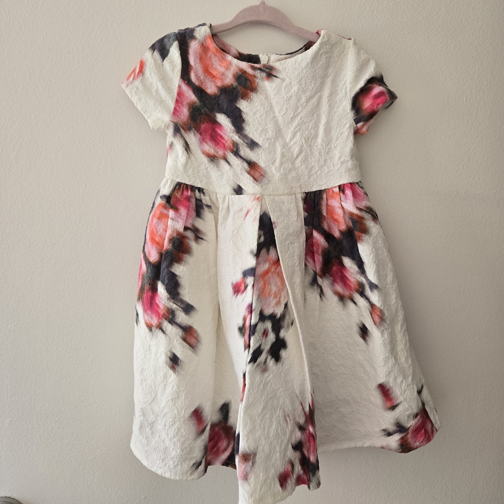 Zara Kids Floral Dress - White and Pink